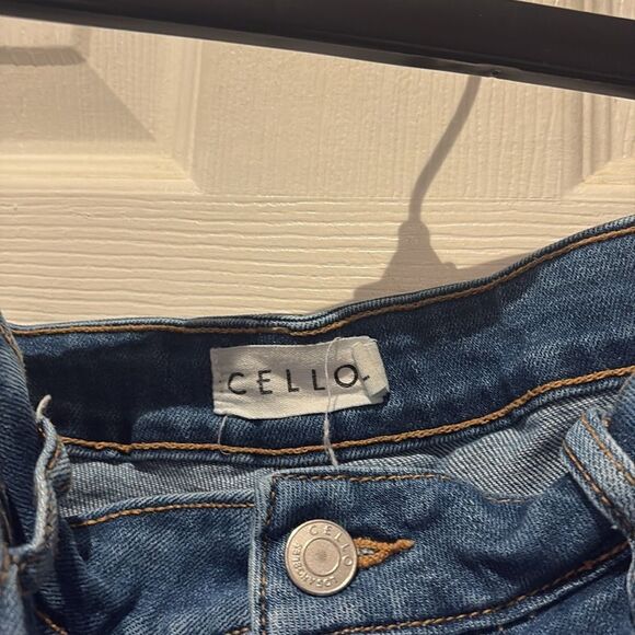 Cello Blue Distressed Jean Shorts High-Waisted SZ Xlarge - Picture 2 of 11